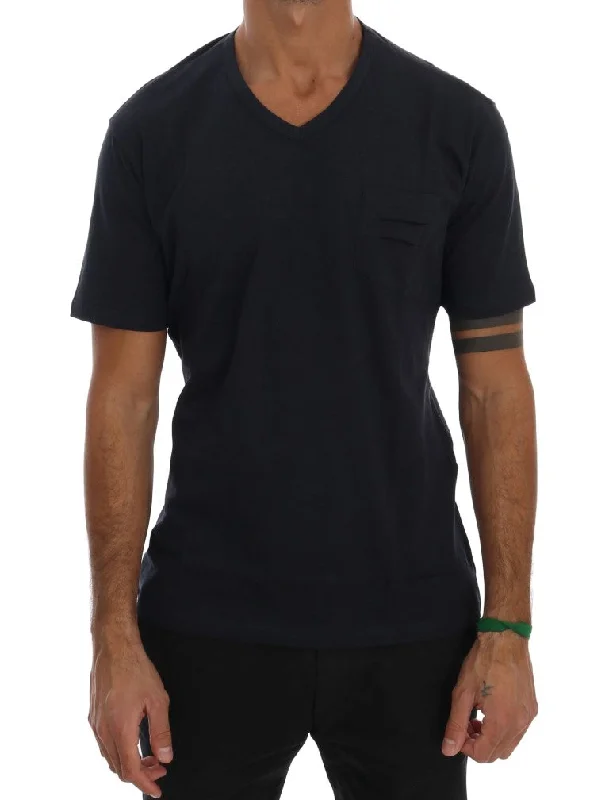 Warm Men's Fleece-Lined TopsDaniele Alessandrini  Cotton V-neck Men's T-Shirt