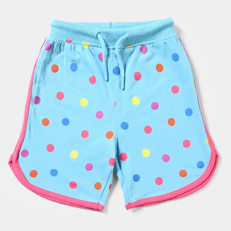 Men's Pants with Embroidered DesignsGirls Cotton Terry Short Polka Dots-T.Breeze