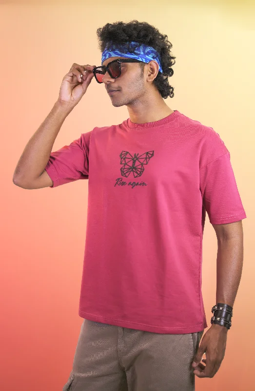 Men's Shirts with Double-Breasted DesignsCrimson Reign Drop Shoulder Tee