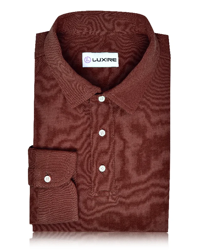 Men's Shirts with High NecksAria Rust Polo