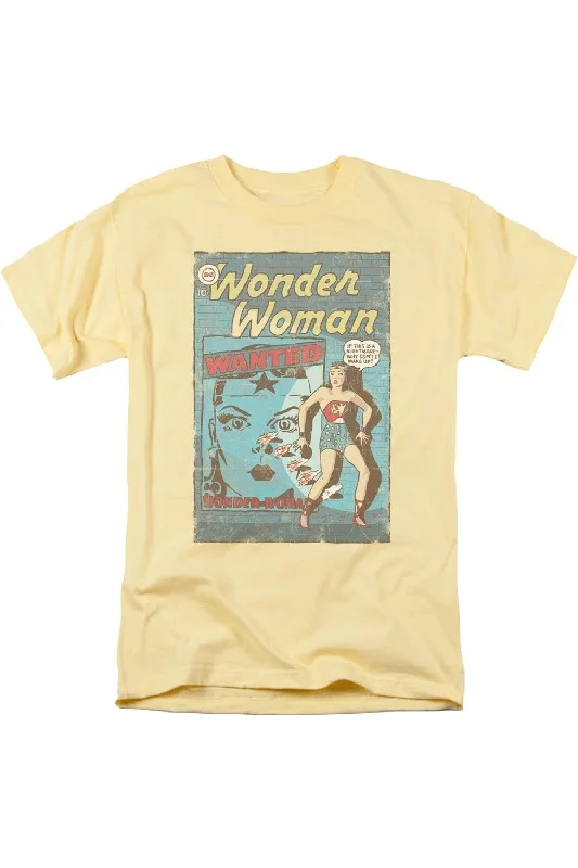 Men's Shirts with Contrast CollarsDC Comics Wonder Woman Wanted Short Sleeve Adult Tee / T-Shirt Men's Shirts with Contrast CollarsDC Comics Wonder Woman Wanted Short Sleeve Adult Tee / T-Shirt