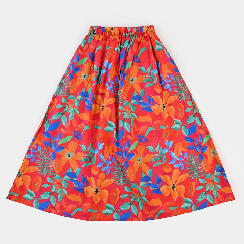 Men's Chino Shorts for Warm WeatherGirls Digital Print Long Skirt - Multi