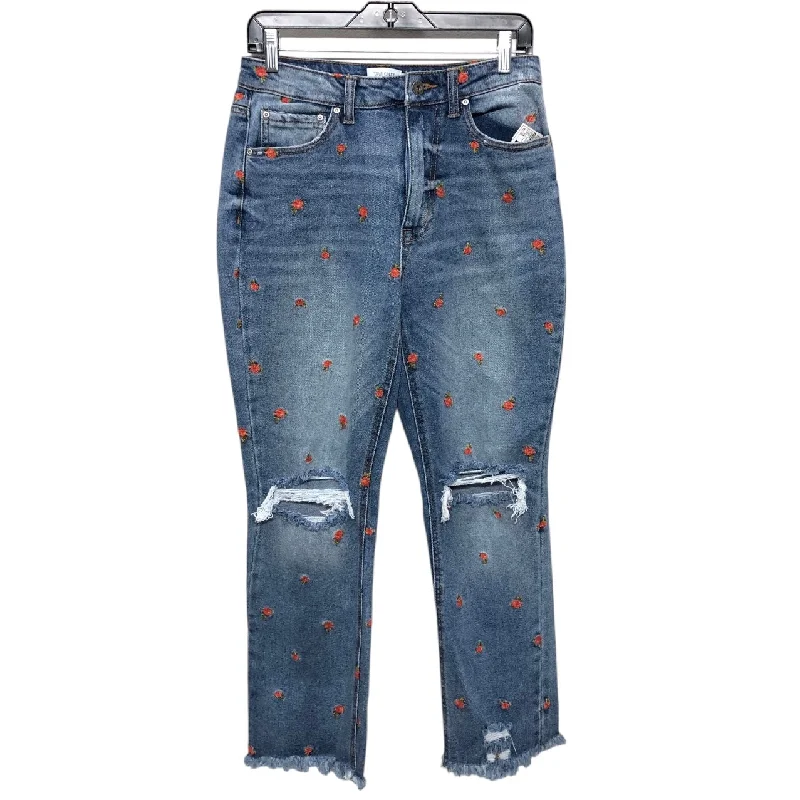 Men's Jeans with Embroidered LogosJeans Straight By True Craft In Blue Denim, Size:10