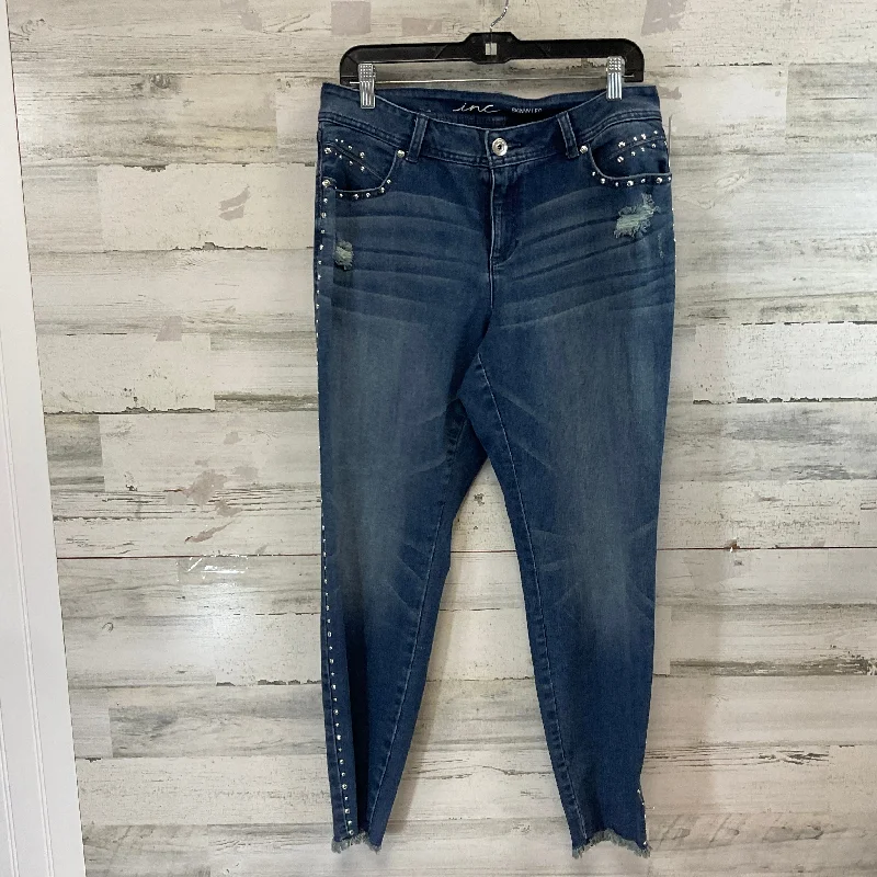 Men's Ripped JeansJeans Skinny By Inc In Blue Denim, Size: 12