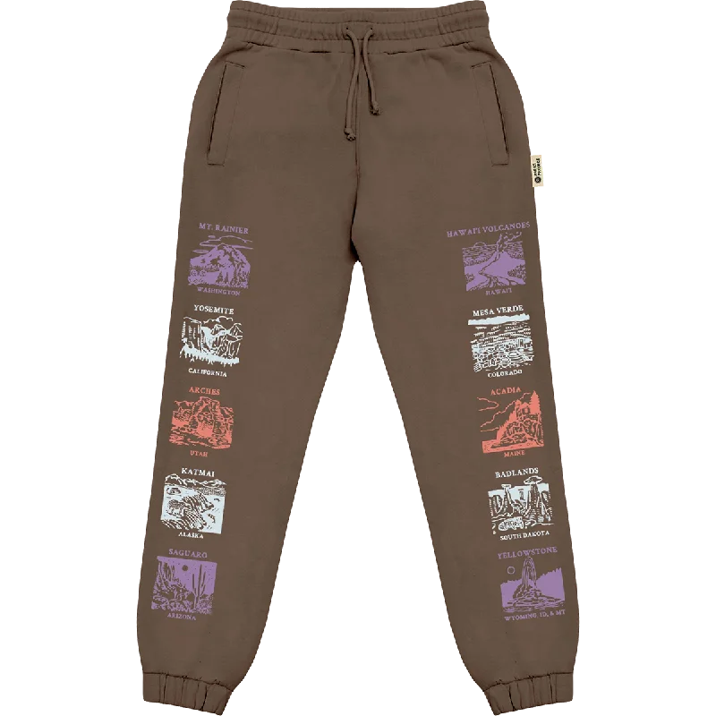 Men's Pants with Flat-Front DesignsNational Parks Pictograms Jogger