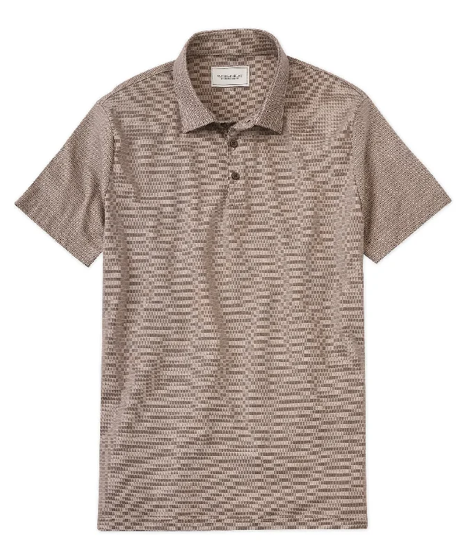 Men's Shirts with Logo EmbossmentsMini Tile Pattern Polo Shirt