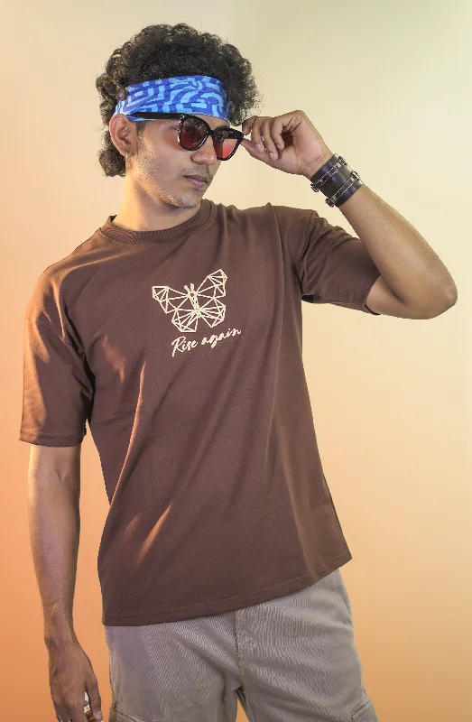Men's Shirts with Barrel CuffsBrown Reign Drop Shoulder Tee