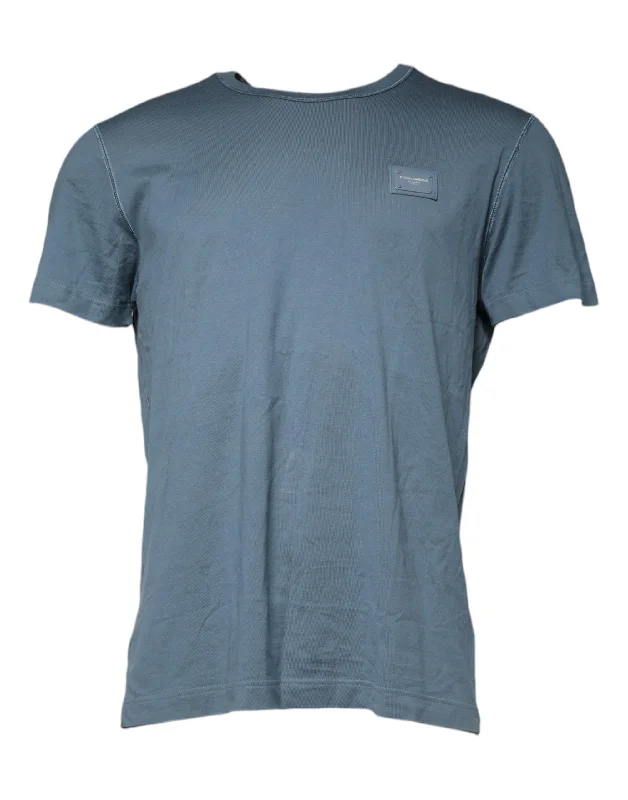 Men's Shirts with Roll-Up SleevesDolce & Gabbana  Cotton Round Neck Short Sleeve Men's T-shirt (Pre-Owned)