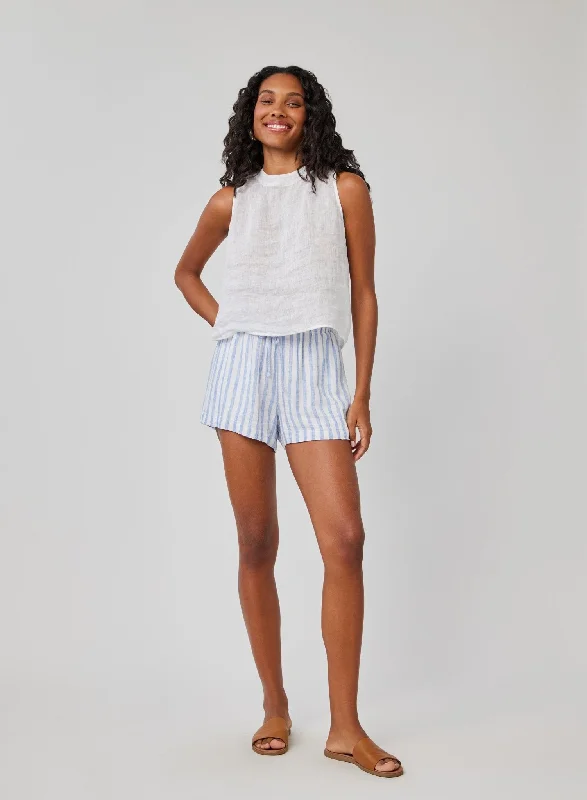Men's Low-Waisted Pants for a Casual VibeContrast Tie Flowy Short - Blue Sky Stripe Men's Low-Waisted Pants for a Casual VibeContrast Tie Flowy Short - Blue Sky Stripe