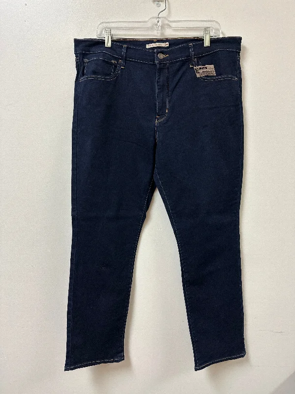 Men's Jeans with Elastic WaistbandsJeans Straight By Levis In Blue Denim, Size: 18