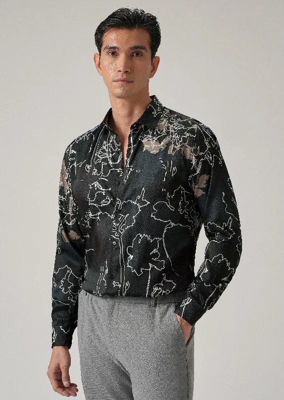 Men's Designer Shirts for a Statement PieceLine Floral Print Shirt