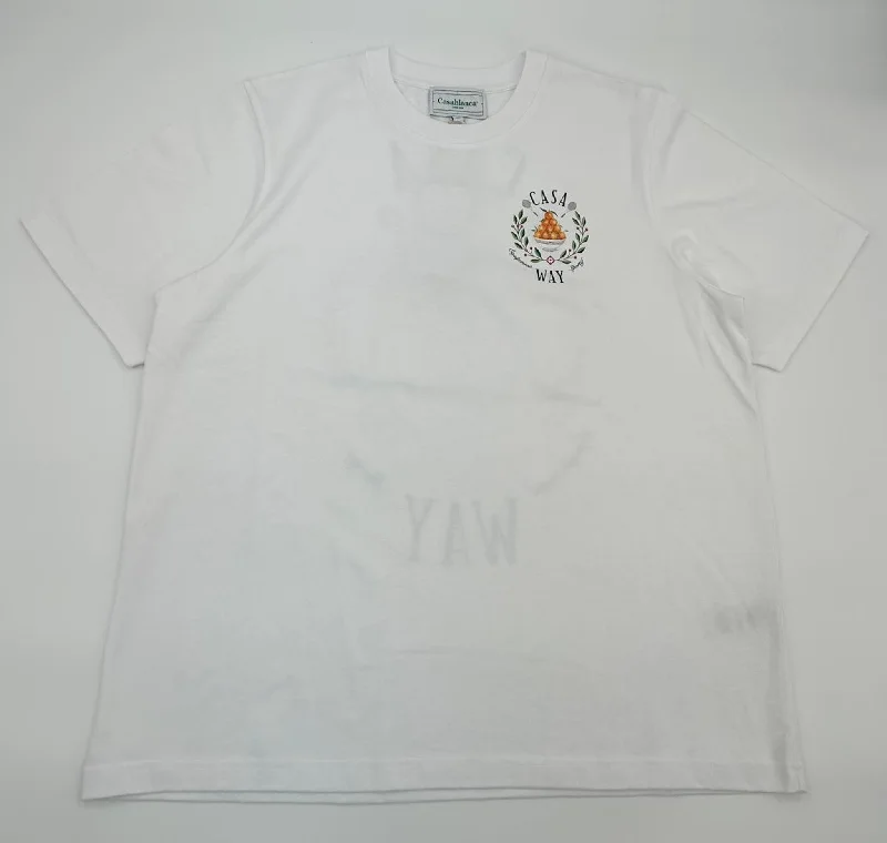 Men's Shirts with Contrast StitchingCasablanca White Casa Way Triomphe D'orange T-Shirt Men's Shirts with Contrast StitchingCasablanca White Casa Way Triomphe D'orange T-Shirt