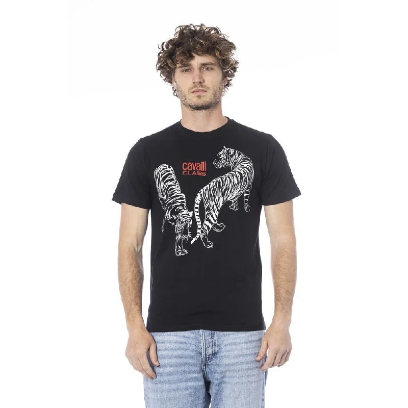 Men's Shirts with Velcro ClosuresCavalli Class  Cotton Men's T-Shirt