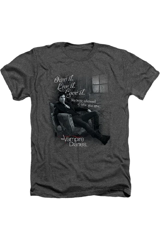 Men's Shirts with Elastic WaistbandsVampire Diaries Be Yourself Adult Heather Tee / T-Shirt Men's Shirts with Elastic WaistbandsVampire Diaries Be Yourself Adult Heather Tee / T-Shirt