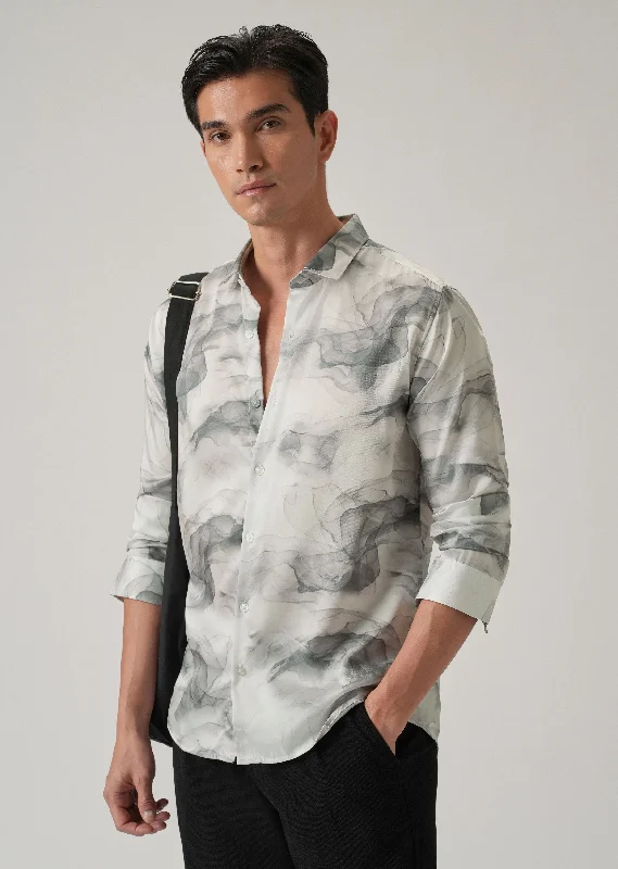 Men's V-Neck T-Shirts for a Flattering ShapeAbstract Smoke Print Shirt