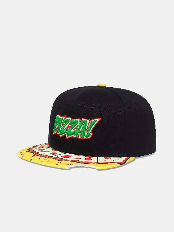 Adjustable Sun HatsTake A Bite Of Pizza Shape Slogan Embroidery Baseball Cap