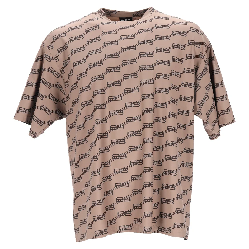 Men's Shirts with Graphic PrintsBalenciaga Monogram Swimwear T-Shirt in Brown Polyamide