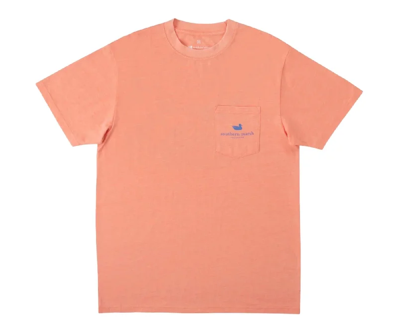 Men's Shirts with Adjustable CuffsUnisex Seawash Distant Shores Short Sleeve Tee In Peach
