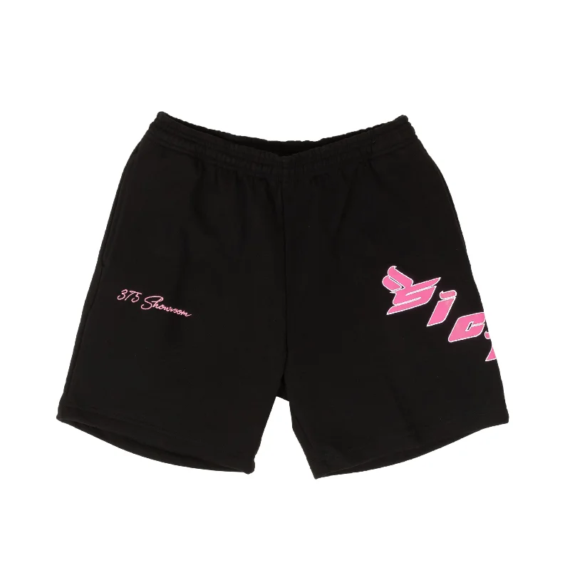 Men's Pants with Flap PocketsSicko X 375 375 Logo Sweatshorts - Black/Pink