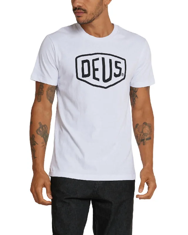 Men's Shirts with Animal PrintsShield Tee In White