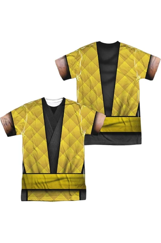 Men's Shirts with Contrast CollarsMortal Kombat Klassic Scorpion Outfit (Front/Back Print) Short Sleeve Adult Poly Crew Tee / T-Shirt Men's Shirts with Contrast CollarsMortal Kombat Klassic Scorpion Outfit (Front/Back Print) Short Sleeve Adult Poly Crew Tee / T-Shirt