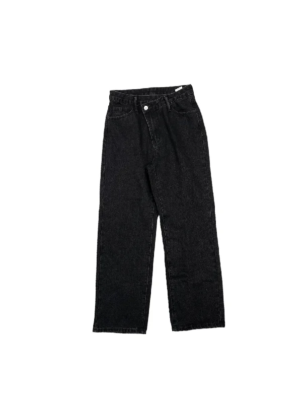 Men's Jeans with Fashionable RipsJeans Wide Leg By Shein In Black, Size: Sp