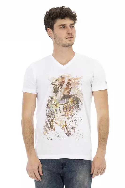 Men's Shirts with Raw-Edge HemlinesTrussardi Action Elegant V-Neck Short Sleeve Men's T-Shirt Men's Shirts with Raw-Edge HemlinesTrussardi Action Elegant V-Neck Short Sleeve Men's T-Shirt