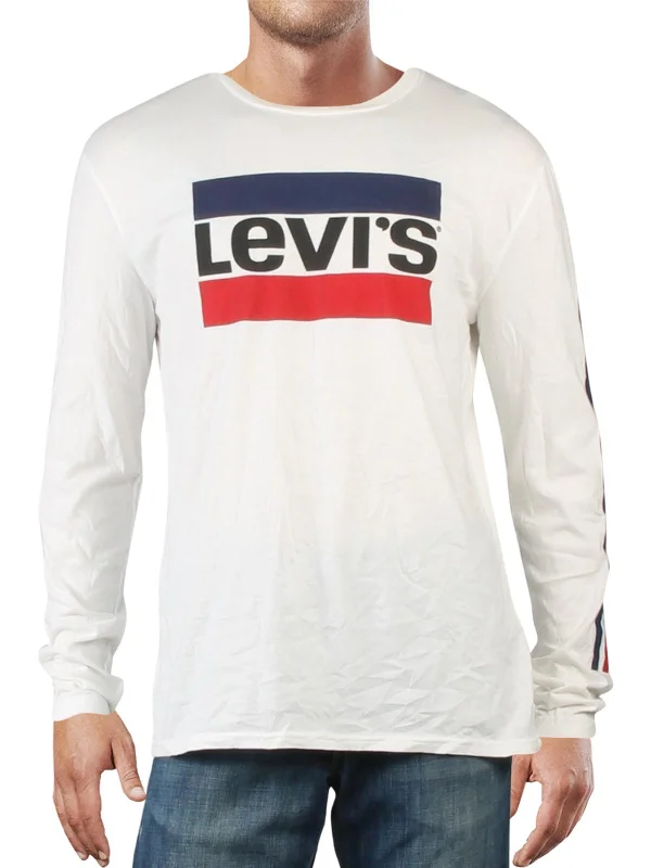 Men's Shirts with Embellished HemlinesMens Logo Crewneck Graphic T-Shirt