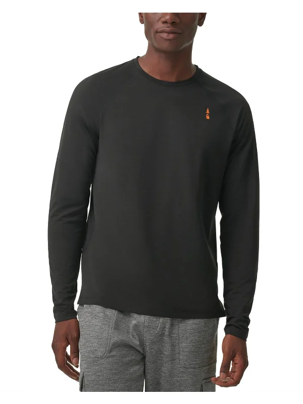 Men's Shirts with Asymmetrical HemlinesMens Long Sleeve Outdoors T-Shirt