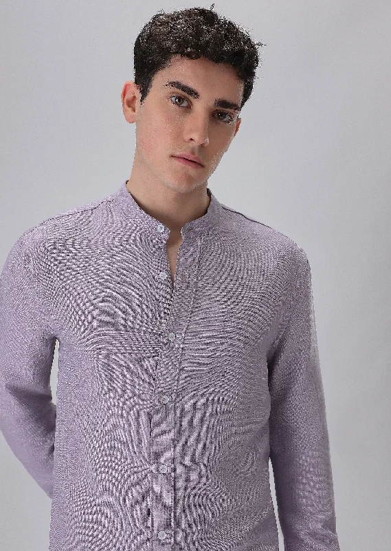 Men's Bamboo Fiber Shirts for Softness and BreathabilityLavender Mandarin Collar Shirt Men's Bamboo Fiber Shirts for Softness and BreathabilityLavender Mandarin Collar Shirt