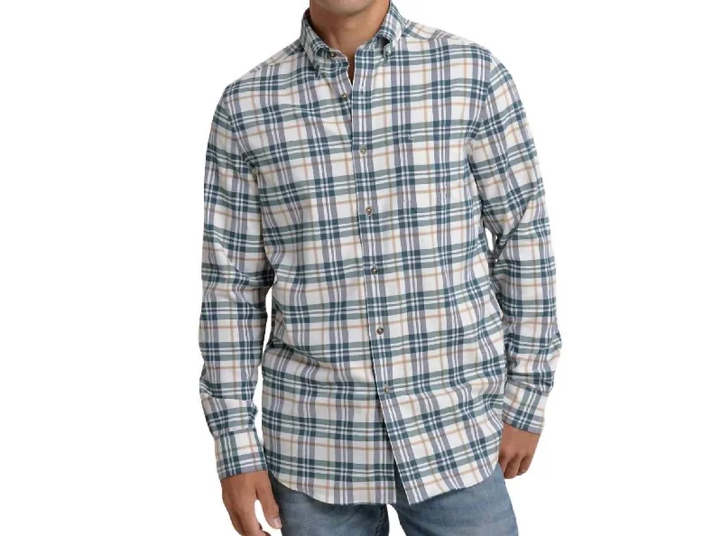 Men's Shirts with Floral PrintsSandbridge Plaid Flannel Sportshirt In Oatmeal