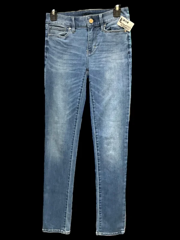 Leather Patch Embellished Men's JeansJeans Skinny By White House Black Market In Blue, Size: 0