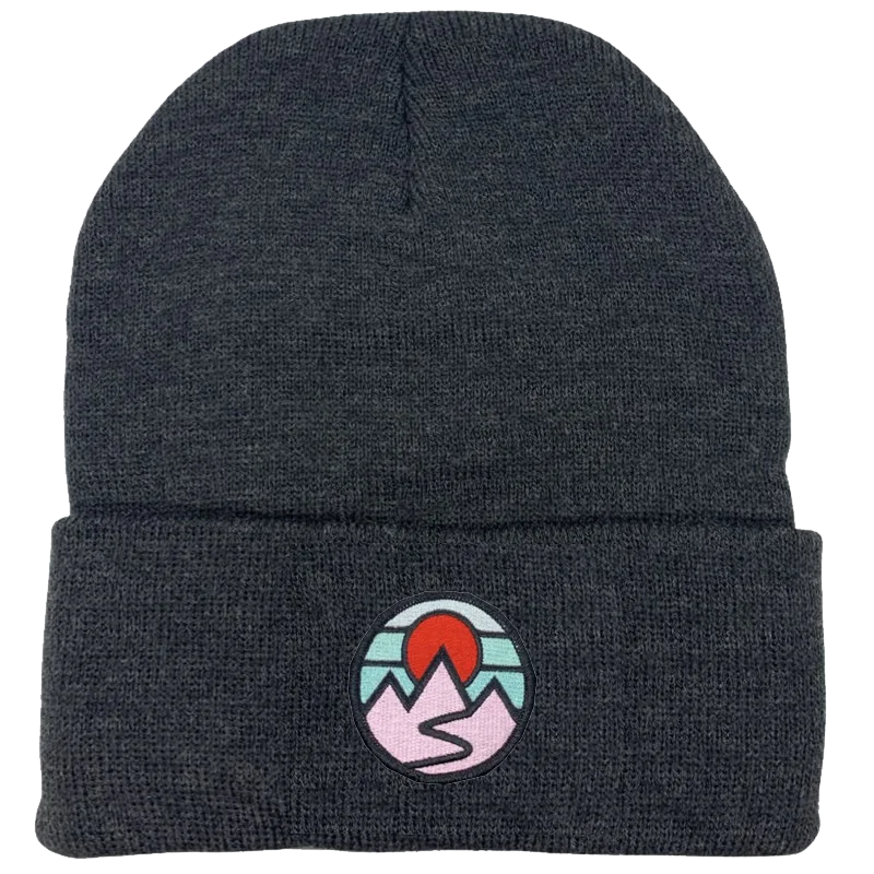 Casual Fedora Hats for MenWide Cuff Beanie w/ Mini Mountains