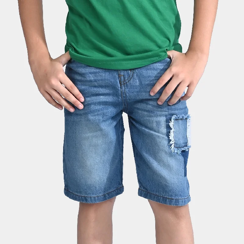 Classic Men's JeansBoys Denim rigid Short Impressions-Lt-BLUE