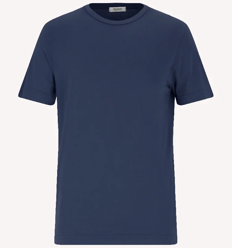 Men's Shirts with Single-Breasted DesignsCrossley T-Shirt in Navy Blue