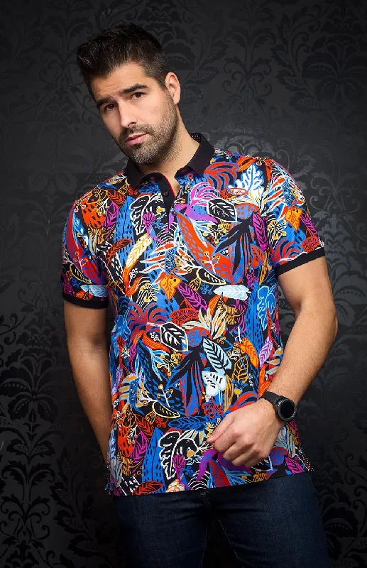 Men's Shirts with Wingtip CollarsAU NOIR | Polo | Labrea Black Multi