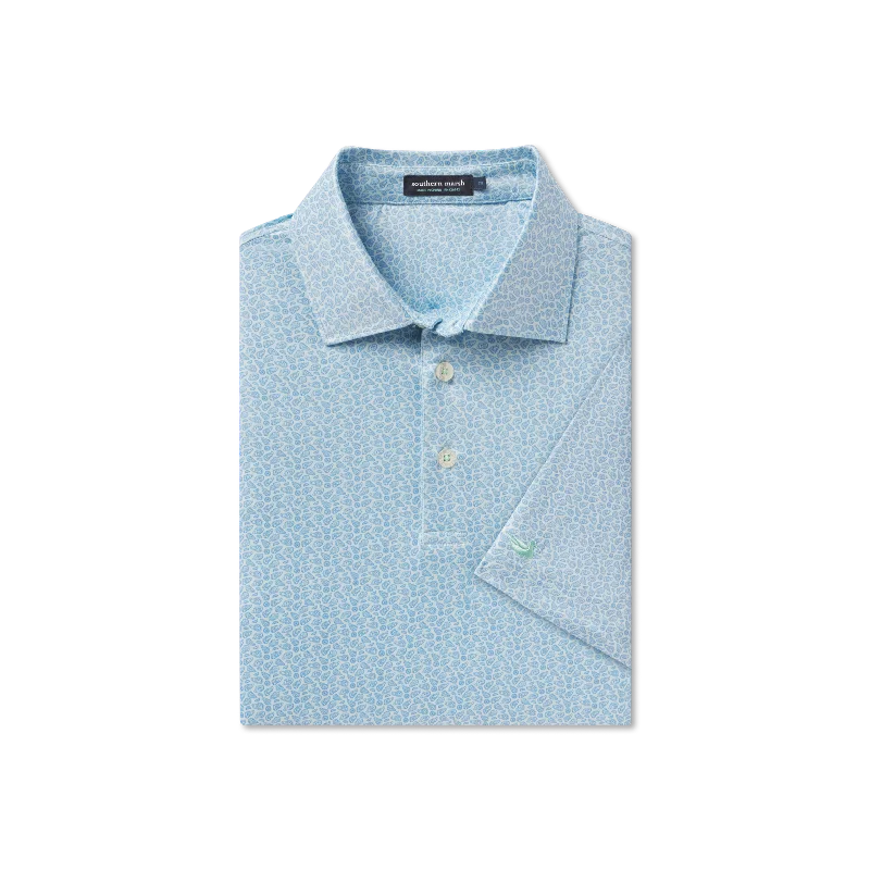 Men's Shirts for Beach OutingsFlyline Performance Polo - Oysters & Lemons