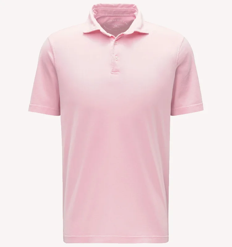 Warm Men's Fleece-Lined TopsFedeli Zero Polo in Pink