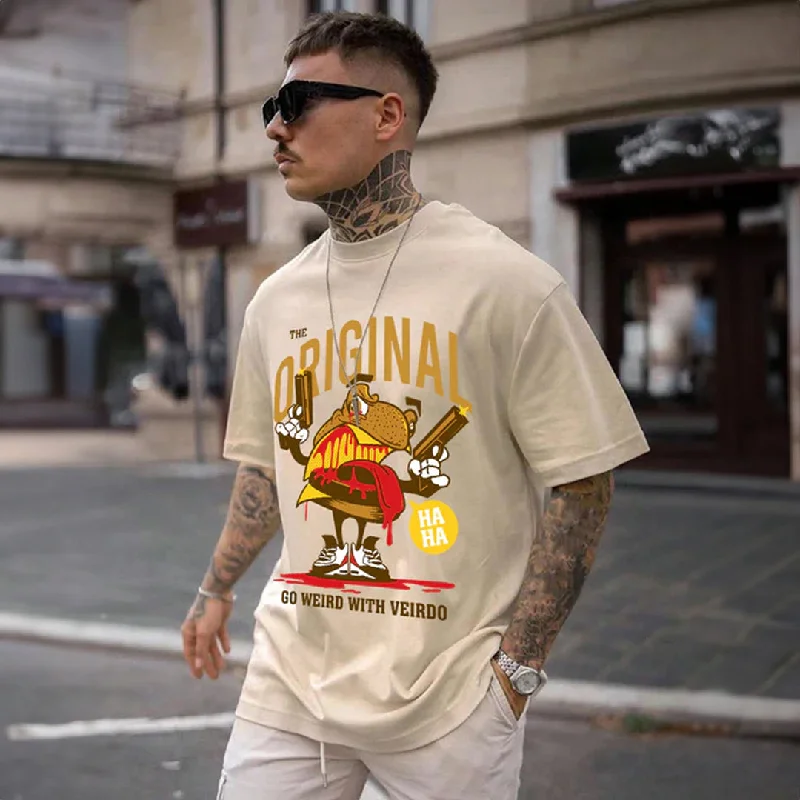 Men's Shirts with Snap ButtonsOriginals Beige Oversized Chest Graphic Printed Tshirt Men's Shirts with Snap ButtonsOriginals Beige Oversized Chest Graphic Printed Tshirt