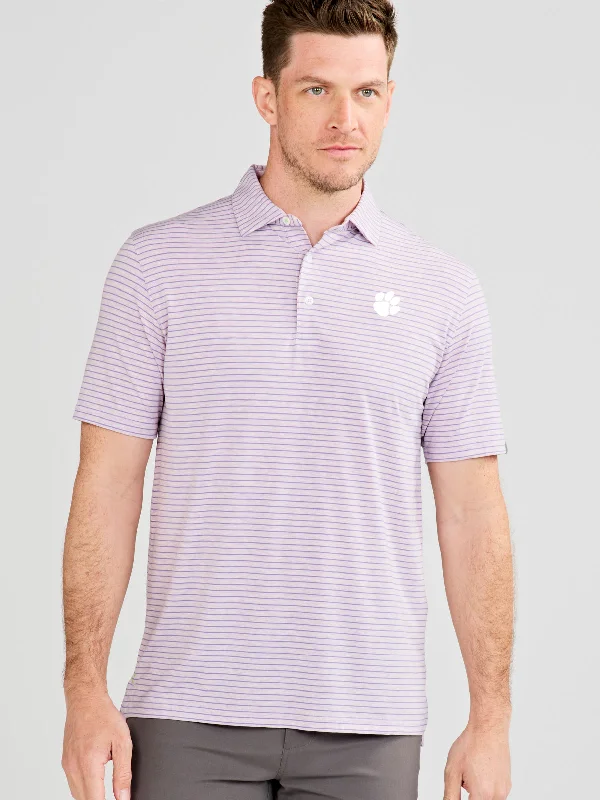 Men's Shirts for Outdoor ActivitiesCloud Polo - Brookline Stripe - Clemson