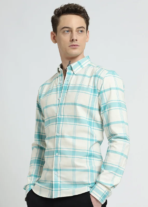 Men's Essential Dress Shirts for Everyday WearBlue Oxford Cotton Check Shirt