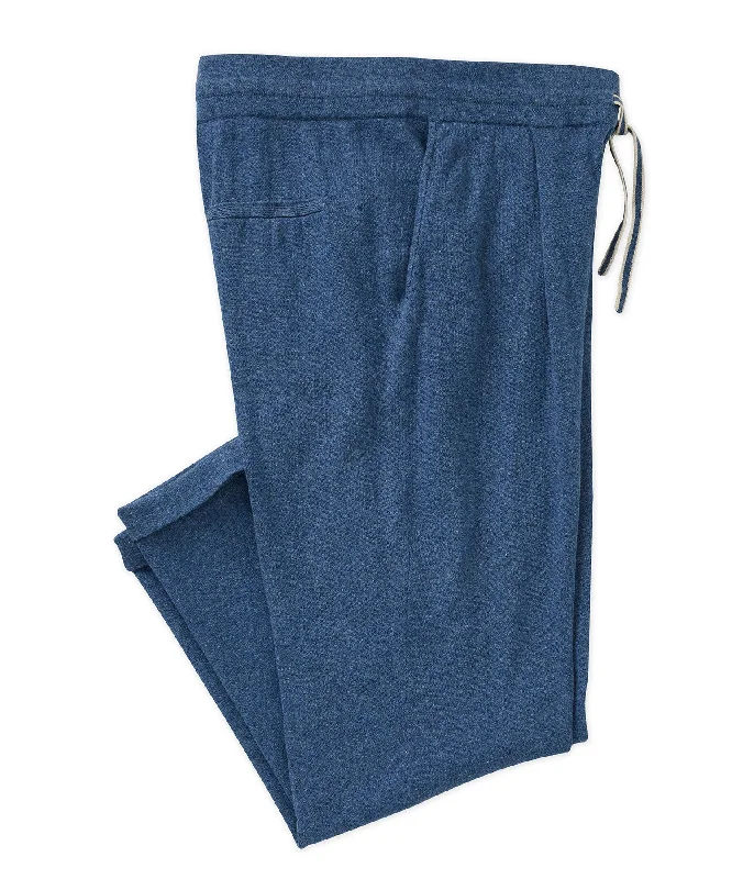 Men's Pants with Elastic CuffsWestport Black Linen-Cotton Knit Pants