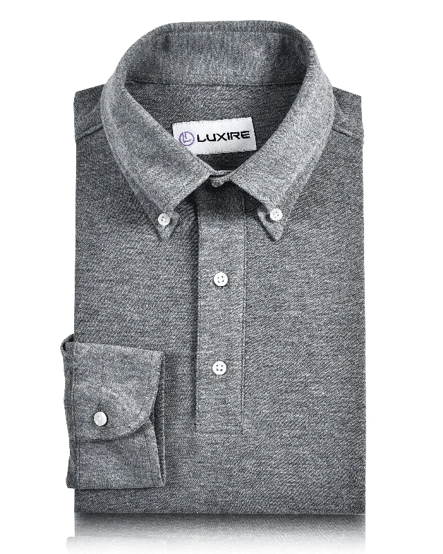 Men's Sleeveless TopsHeather Slate Grey Polo T-Shirt