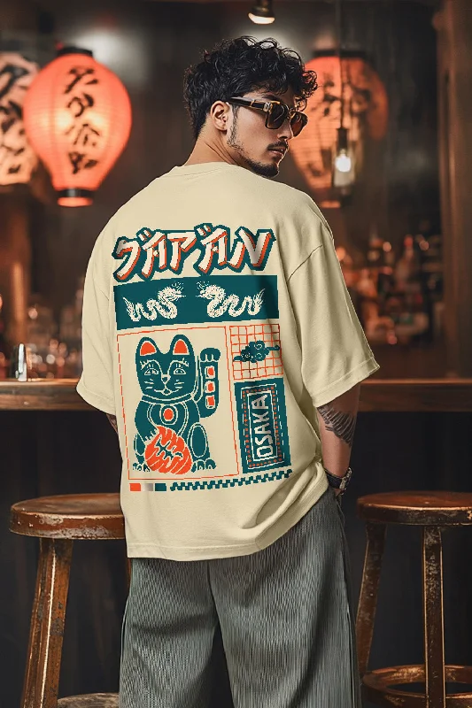 Men's Shirts with Appliquéd SleevesJapan Osaka Swan White Oversized Back Graphic Printed Tshirt Men's Shirts with Appliquéd SleevesJapan Osaka Swan White Oversized Back Graphic Printed Tshirt