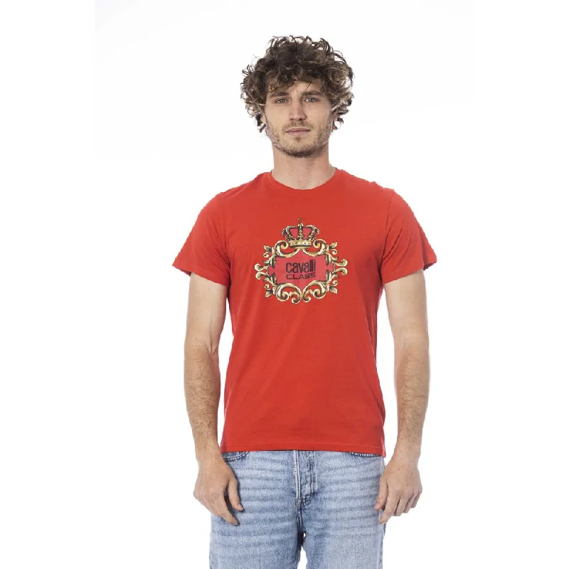 Men's Shirts with Contrast CollarsCavalli Class  Cotton Men's T-Shirt
