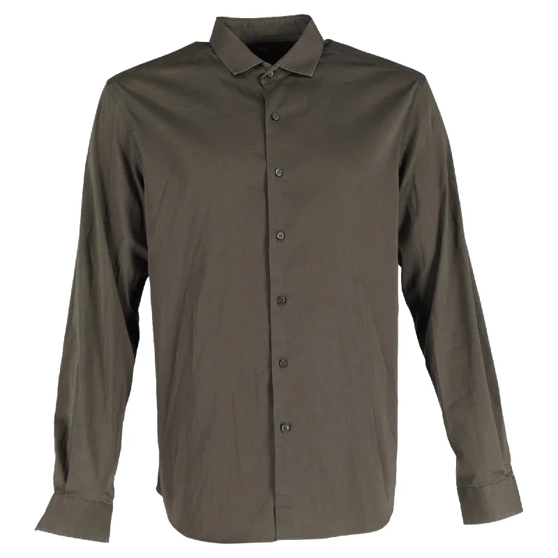 Casual Men's Button-Down ShirtsRalph Lauren Shirt in Green Cotton