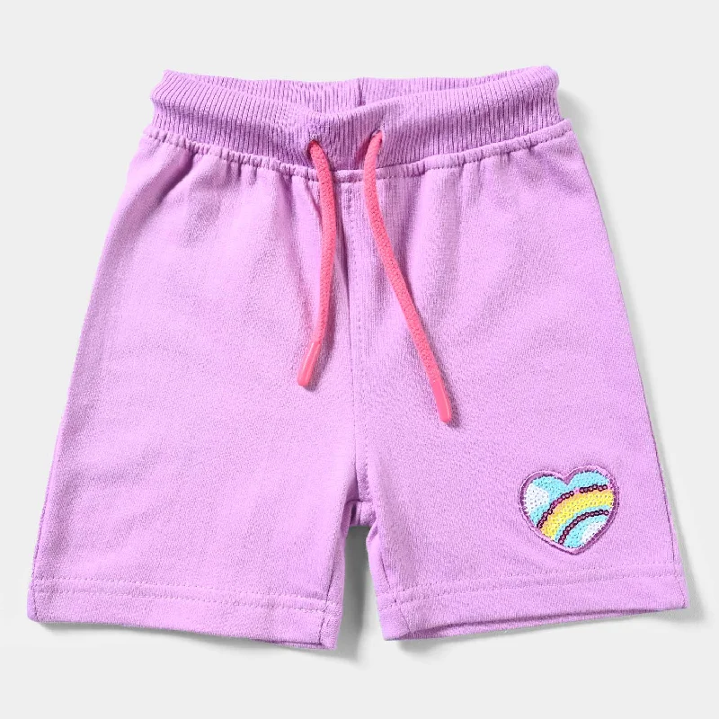 Men's Pants with Turn-Up CuffsInfant Girls Cotton Terry Knitted Short Rainbow Heart-ORCHID Men's Pants with Turn-Up CuffsInfant Girls Cotton Terry Knitted Short Rainbow Heart-ORCHID