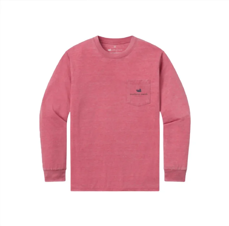 Men's Shirts with Moisture-Wicking FabricMen's Seawash High Altitude Long Sleeve Tee In Rhubarb