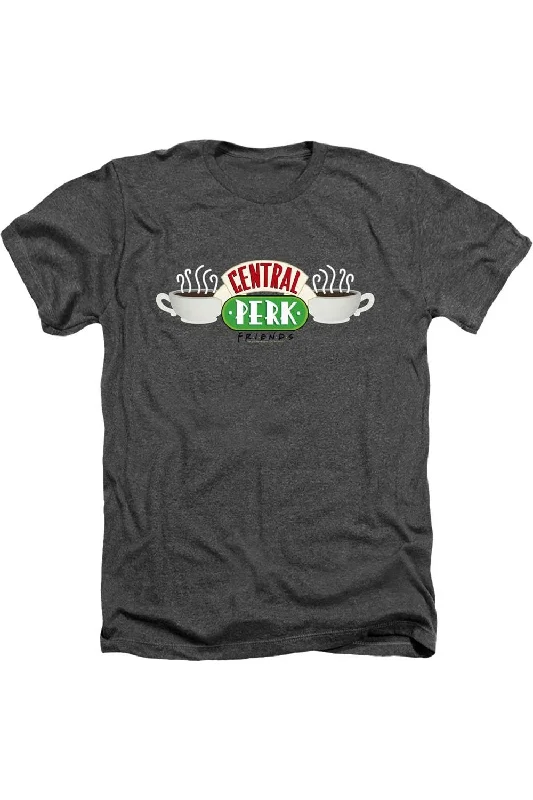 Men's Flowy Shirts for a Relaxed LookFriends Central Perk Logo Adult Heather Tee / T-Shirt Men's Flowy Shirts for a Relaxed LookFriends Central Perk Logo Adult Heather Tee / T-Shirt