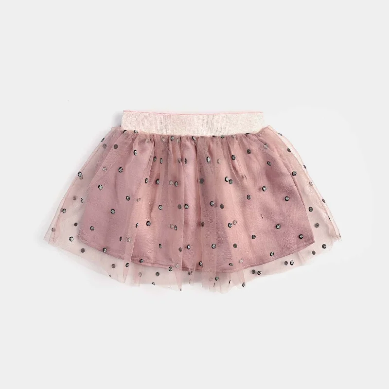 Versatile Men's ShortsInfant Girls Poly Net Short Skirt Glitter Shimmer-Peach